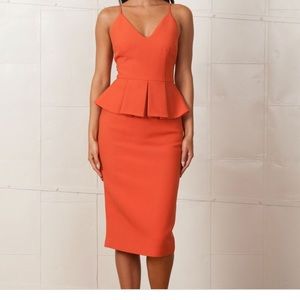 Finders Keepers Orange Midi Dress